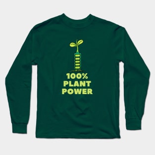 100% Plant Power Fun Vegan Long Sleeve T-Shirt